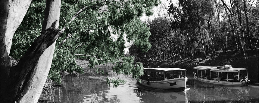 Boats on Yarkon River - Colorized