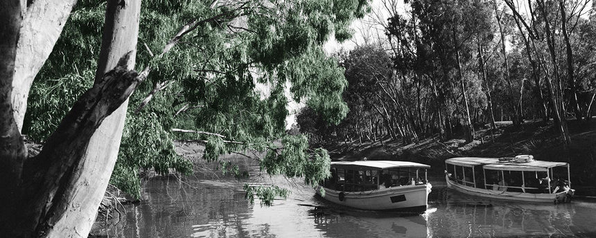 Boats on Yarkon River - Colorized